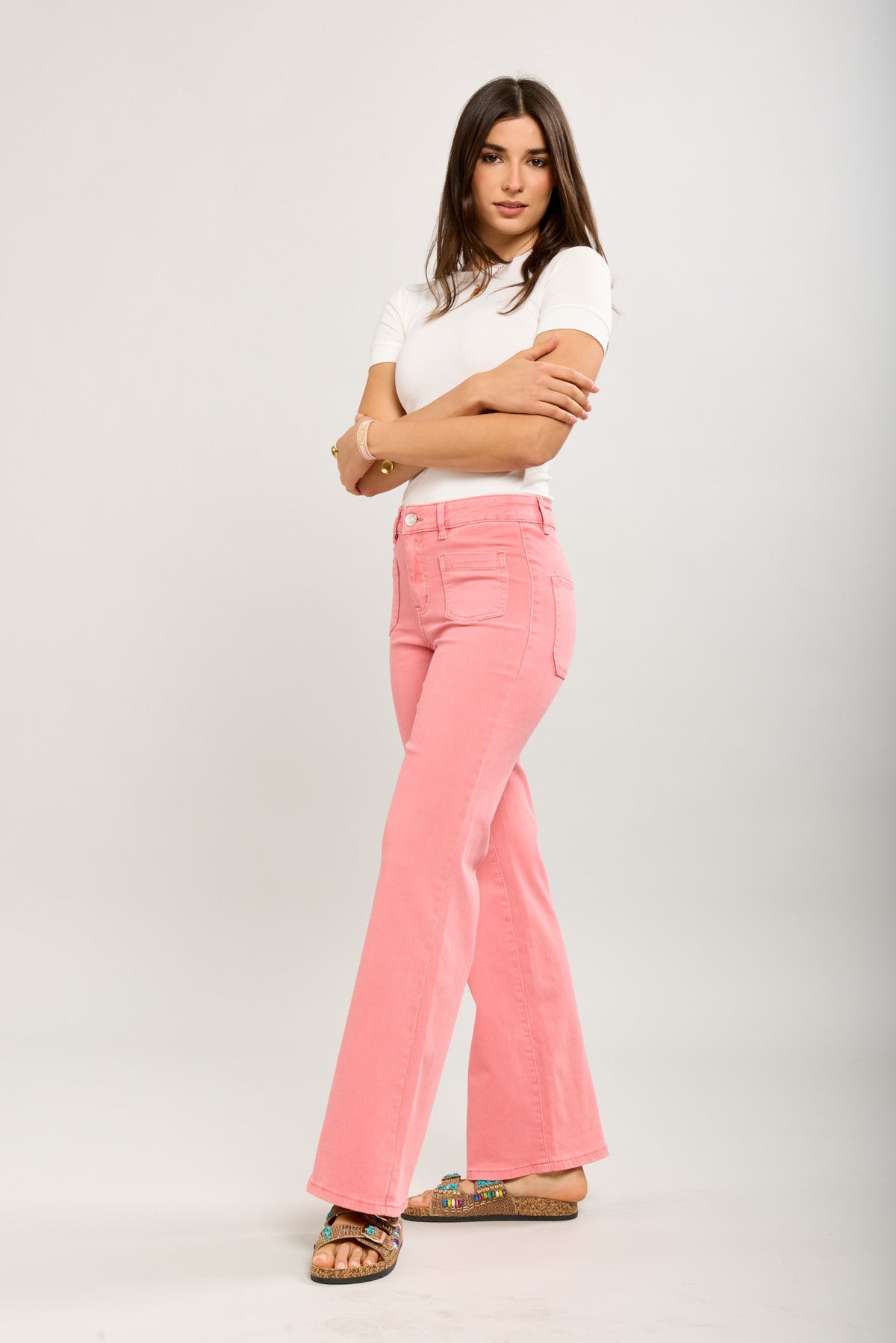 Stretch Coral Flare Jeans