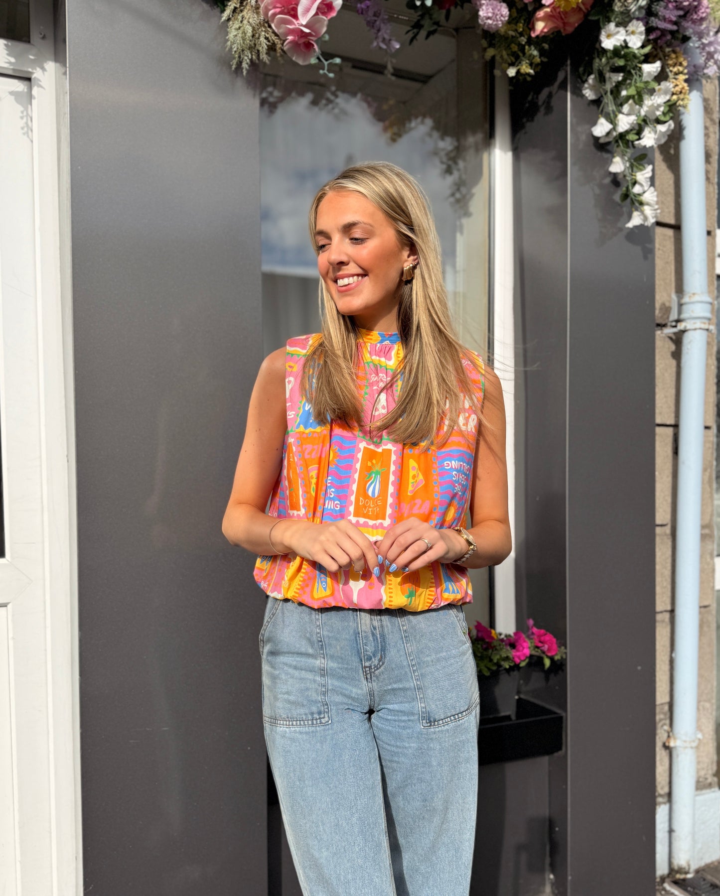 Multi Colour Open Back top