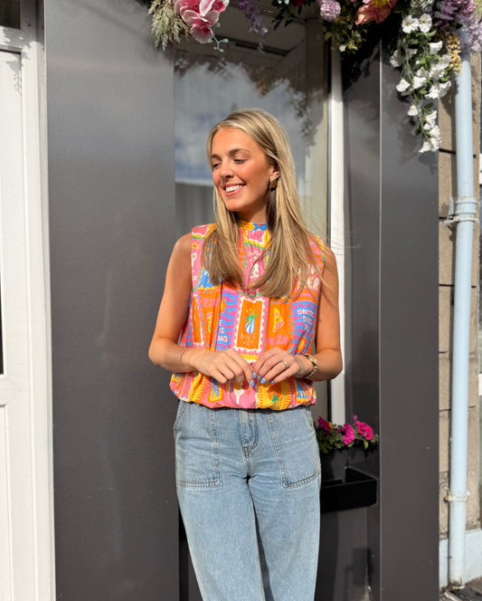 Multi Colour Open Back top