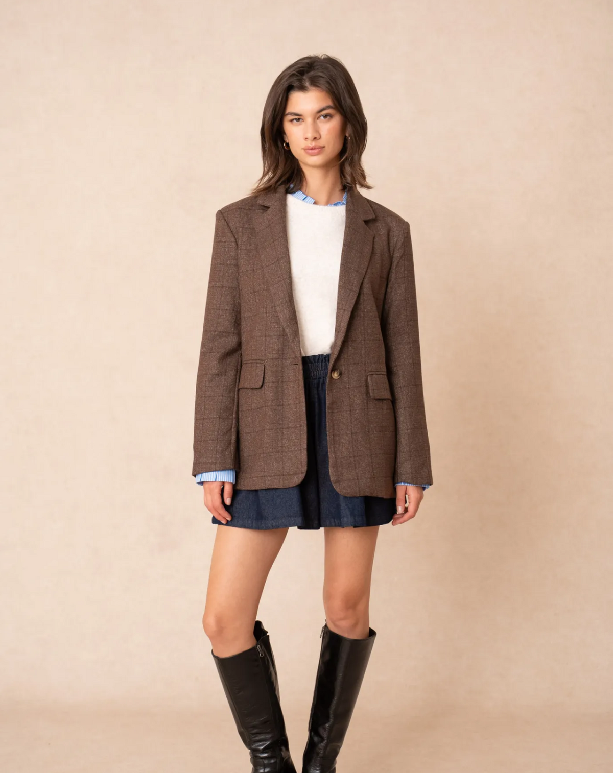Brown Heritage Check Blazer