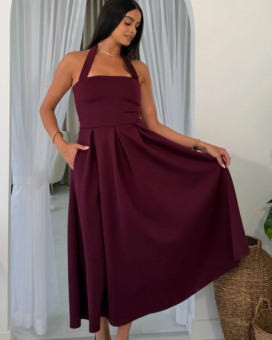 Briar Halterneck Pleated skirt Dress