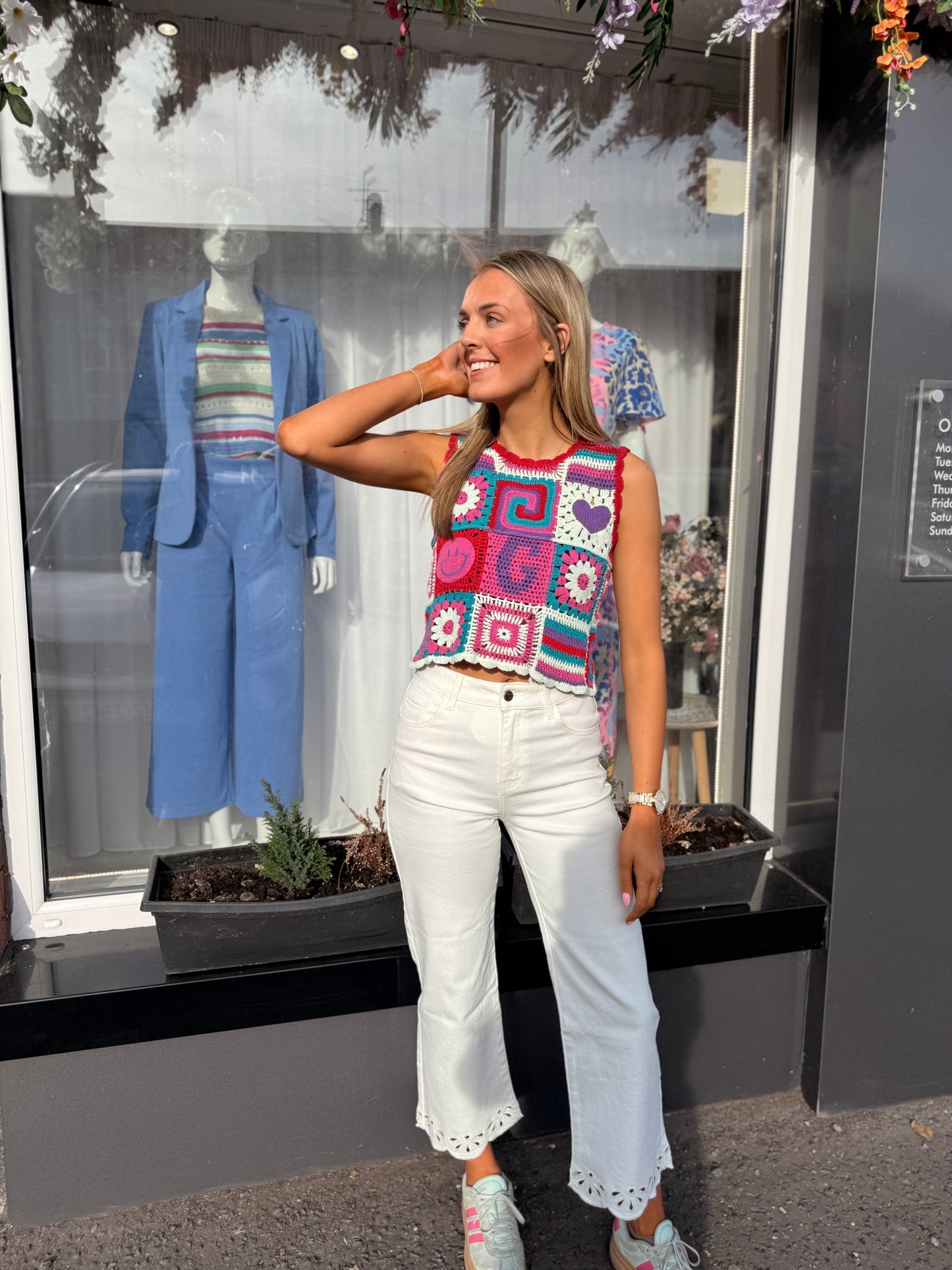 Retro Patchwork Crochet Vest