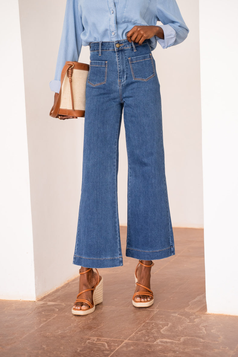 Gasparette Blue Wide Leg Jeans