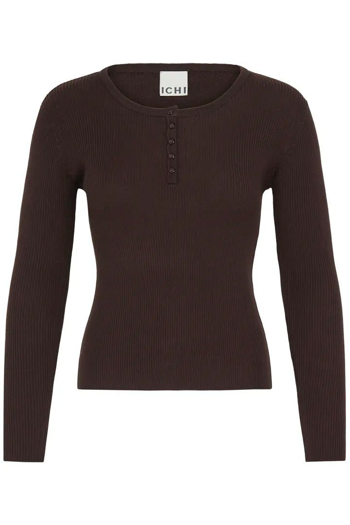 Luls Ribbed Top Brown