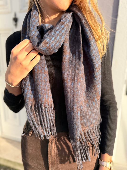 Brown Blue Scarf