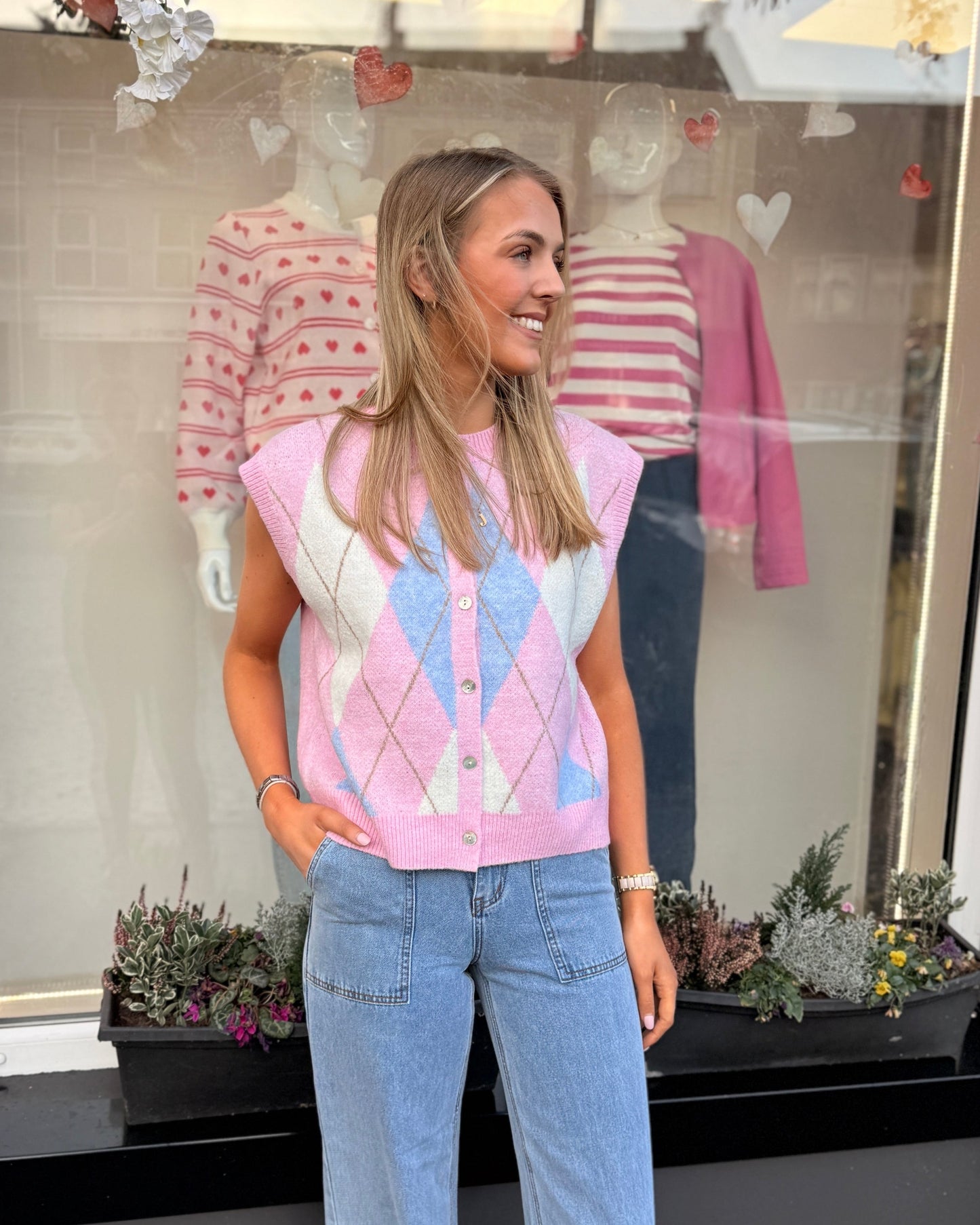 Argyle Pink Waistcoat 2048