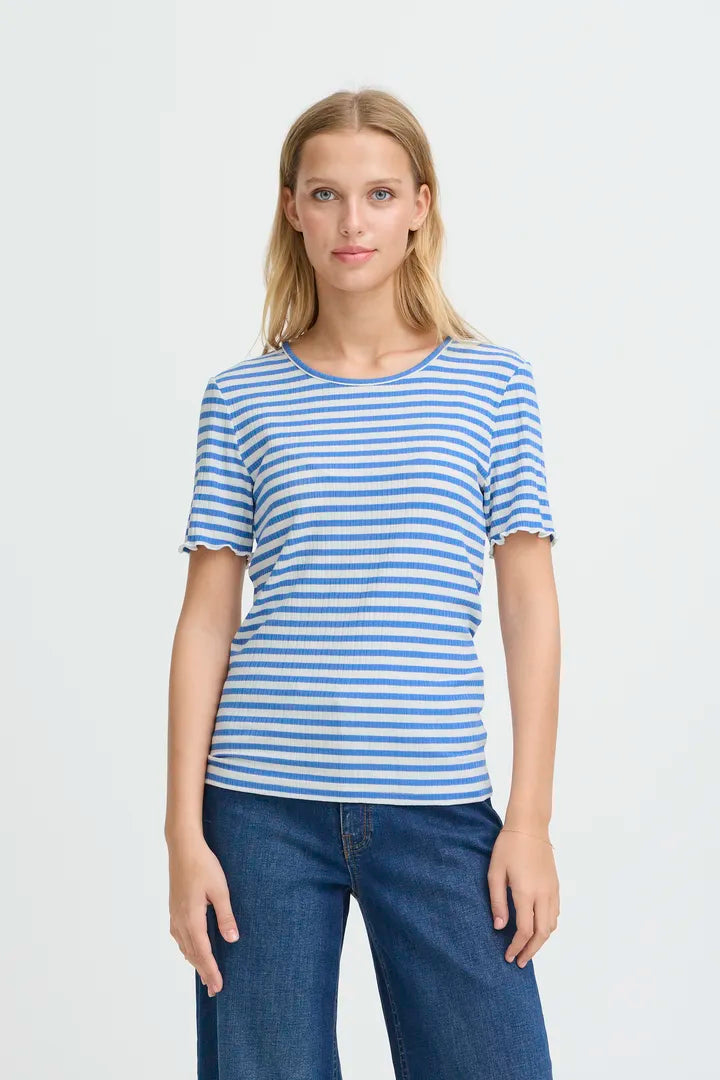 Cella Stripe Top Blue