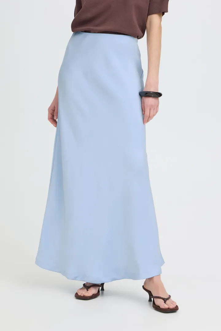 Dacanna Blue Satin Skirt