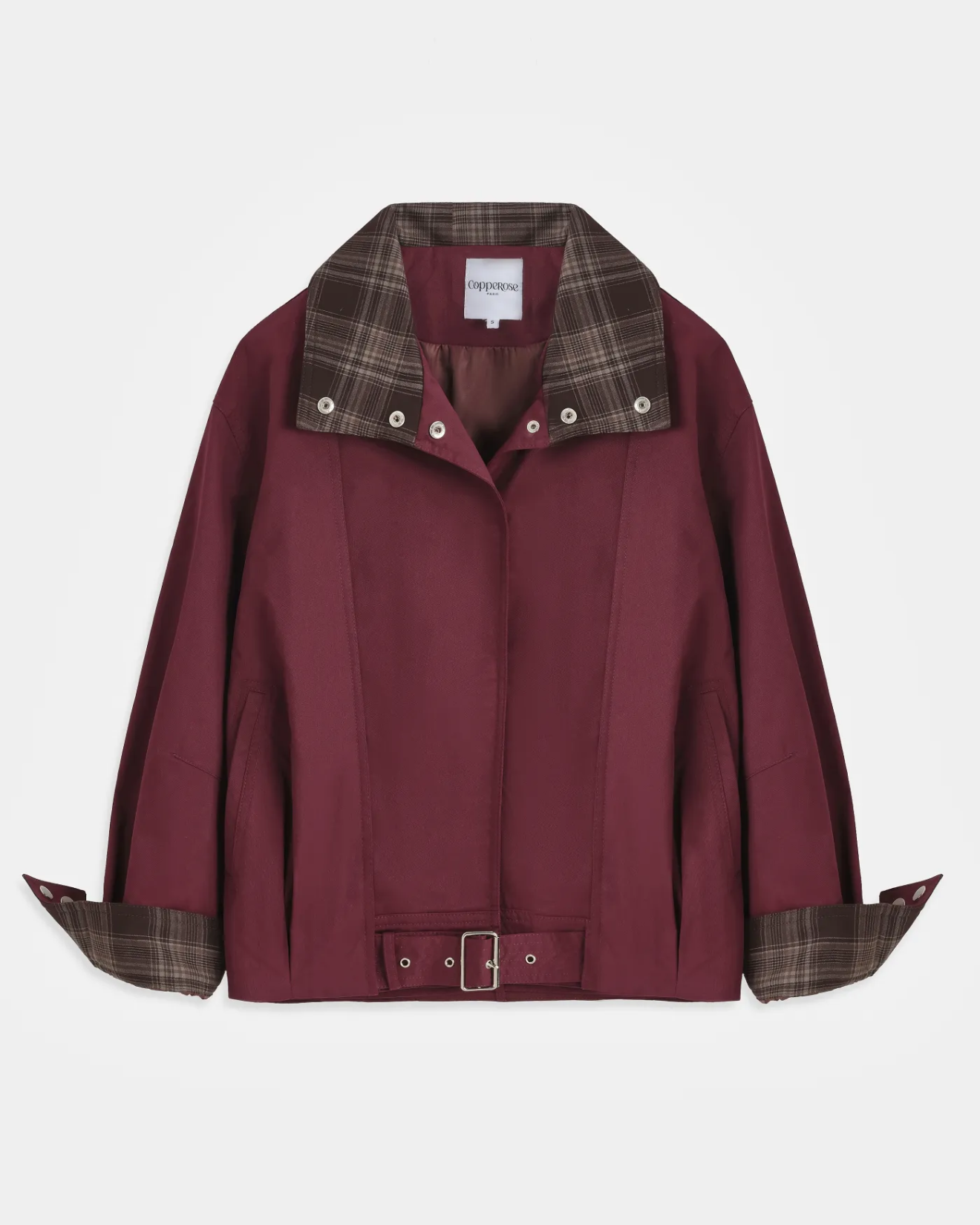 Burgundy Plaid Jacket