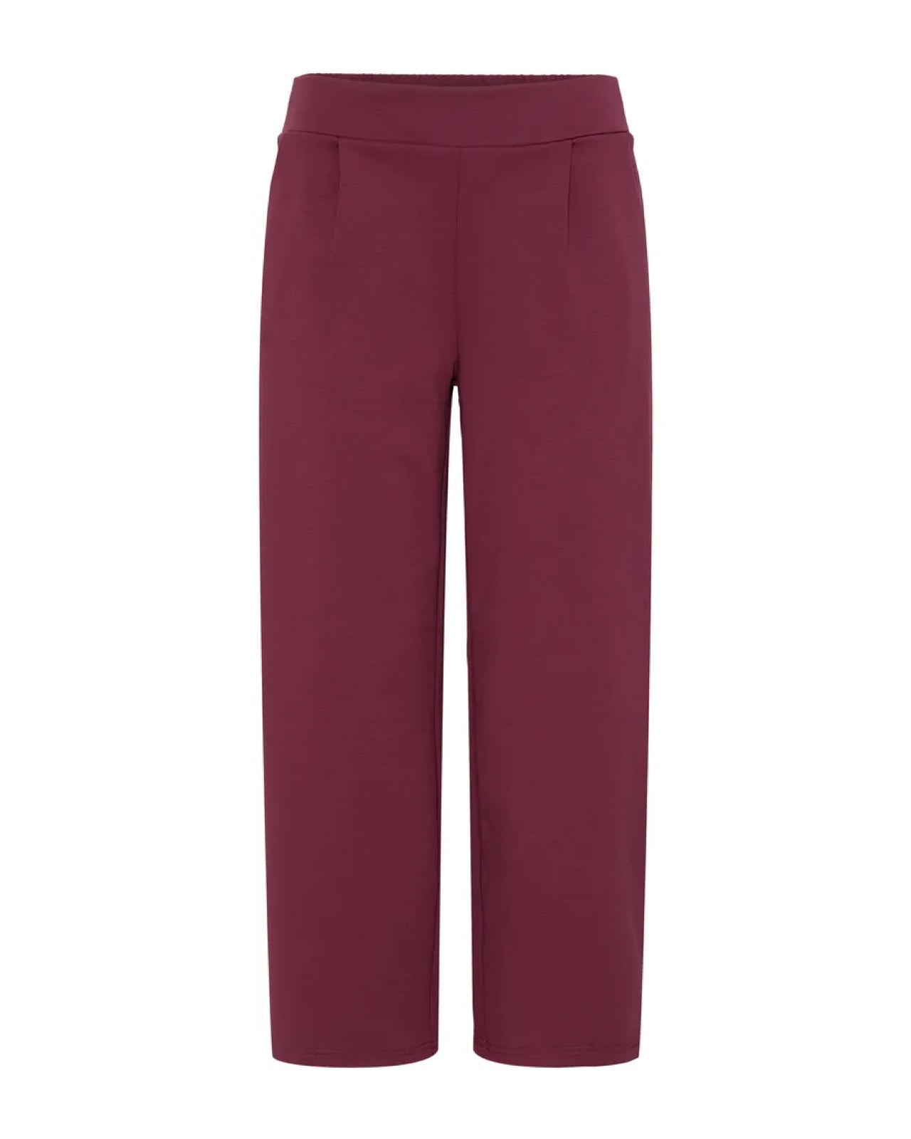 Kate Cropped Wide Pants Burgundy