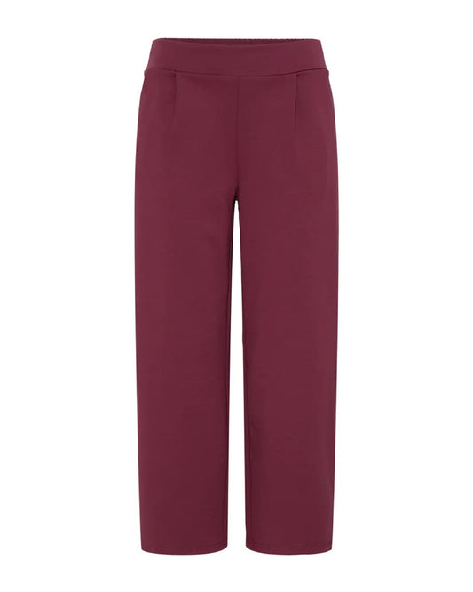 Kate Cropped Wide Pants Burgundy