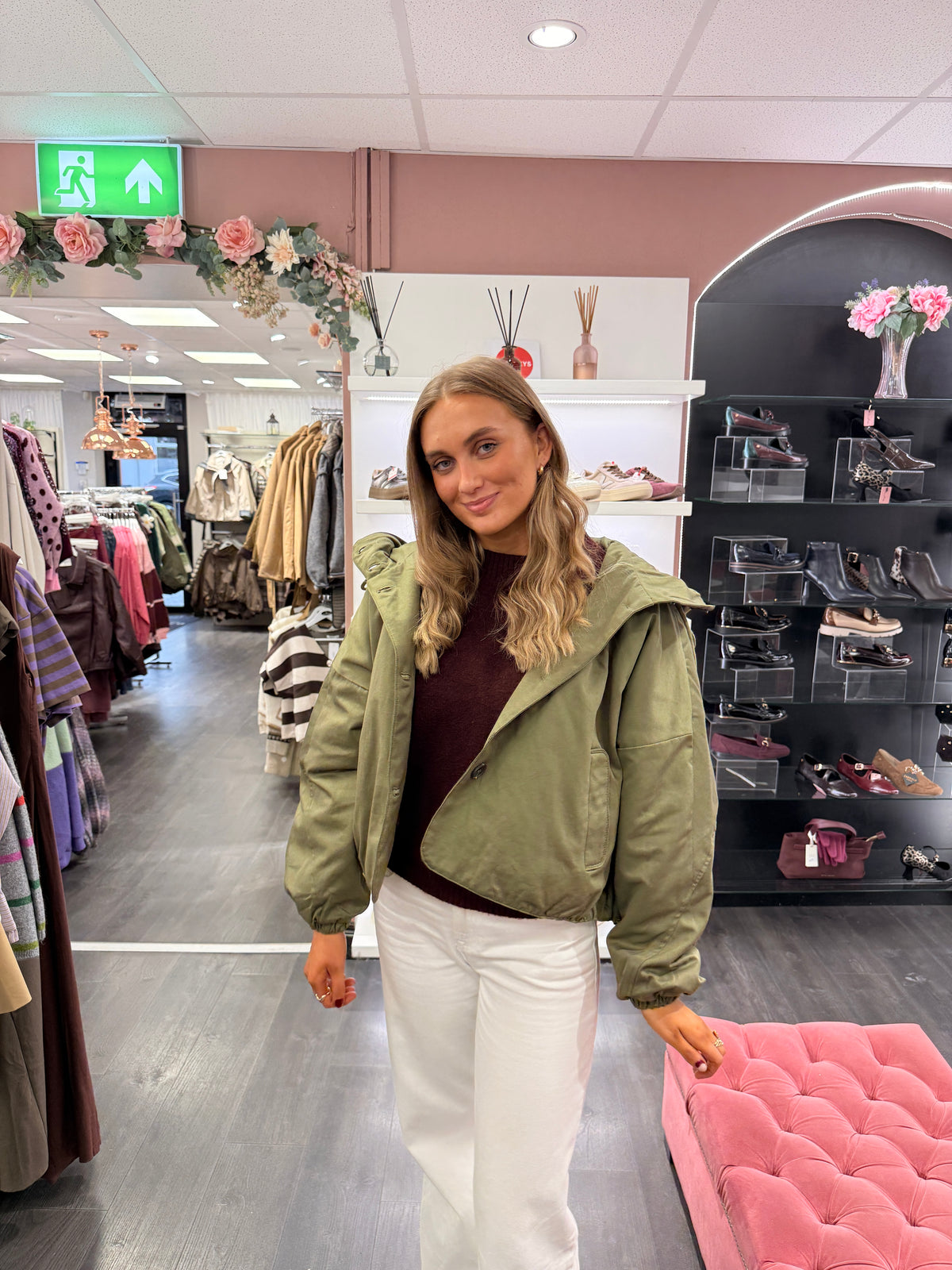Kylie Oversized hooded jacket green