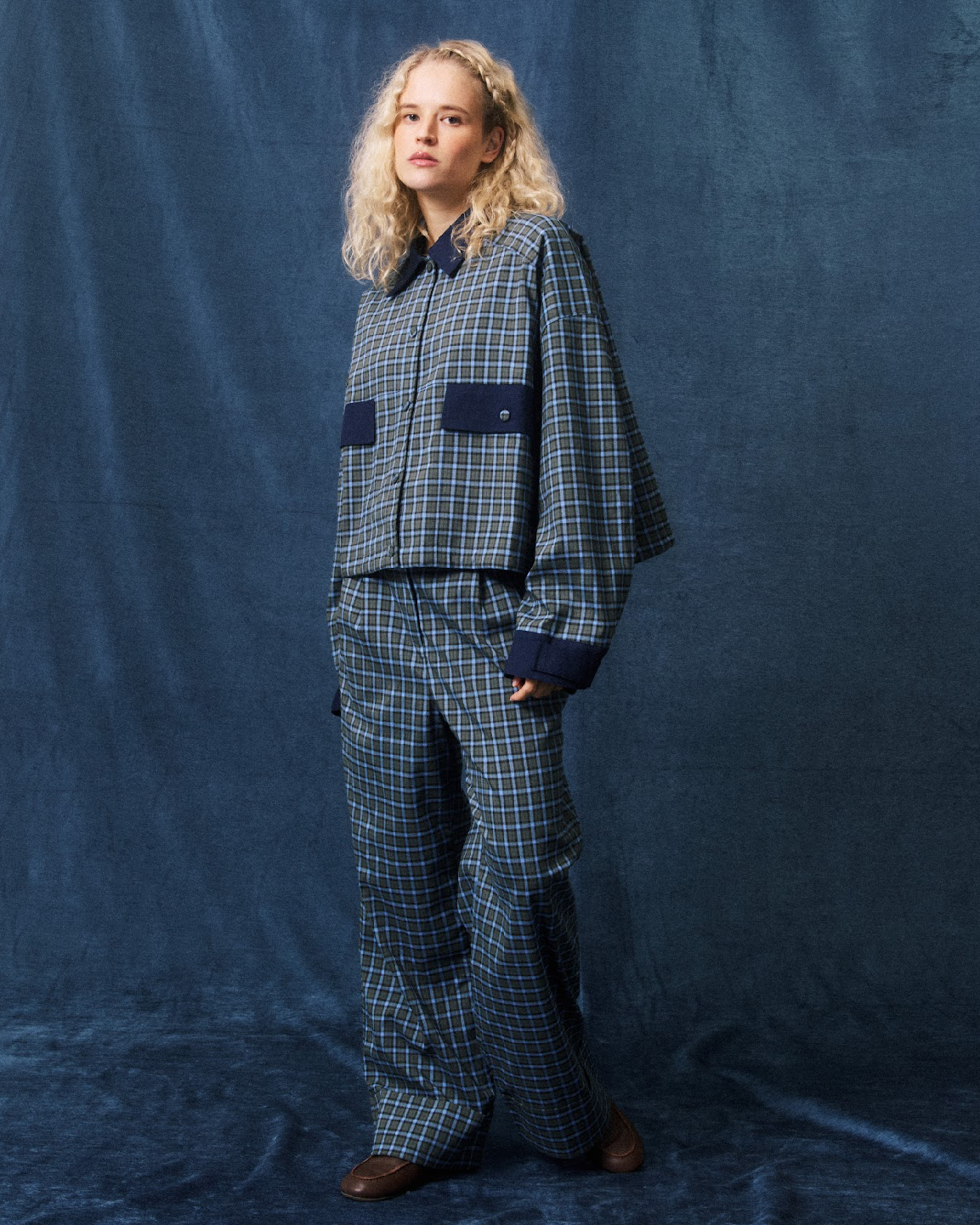 Gingham Navy Jacket