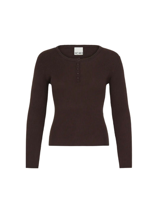 Luls Ribbed Top Brown