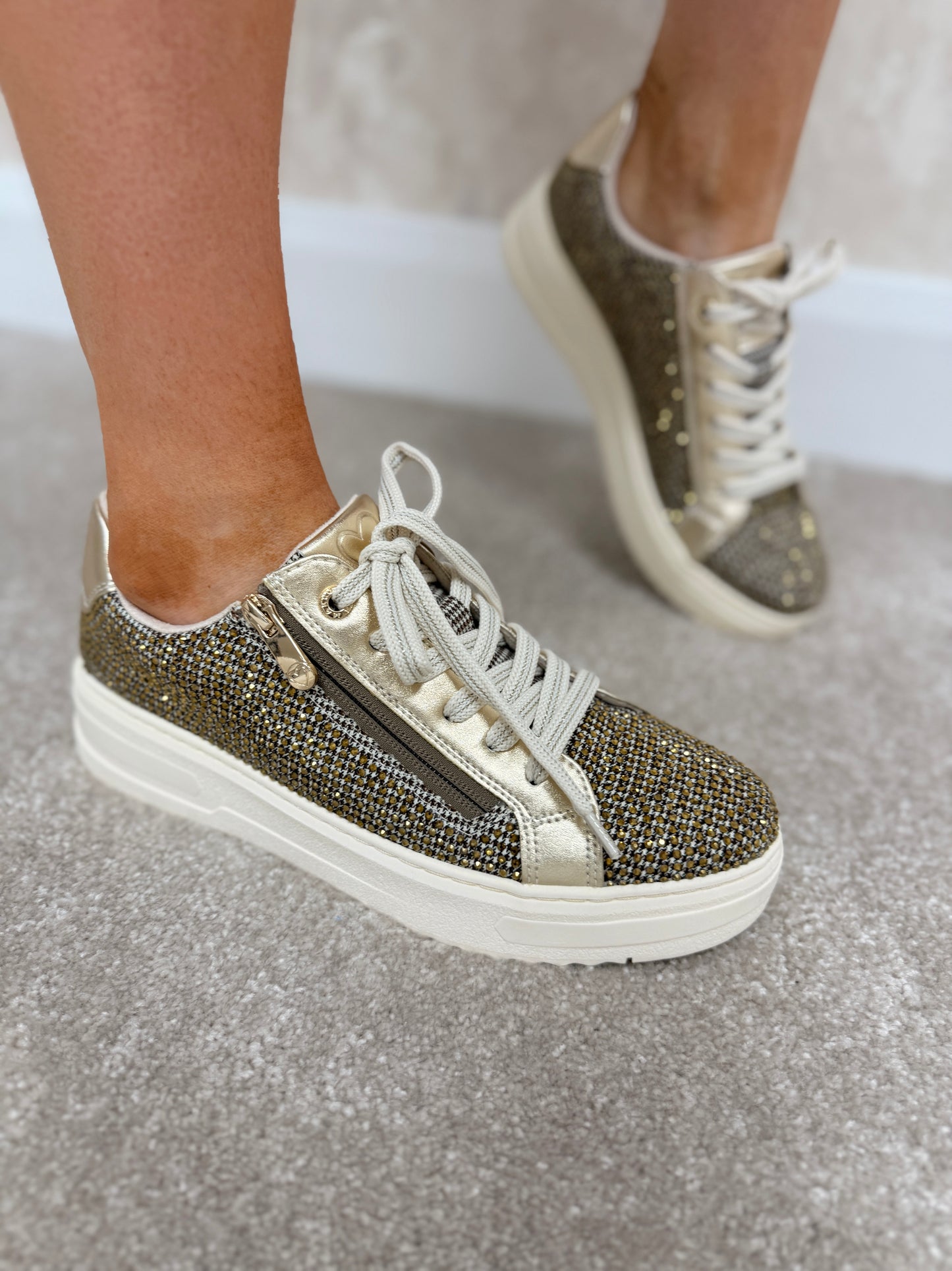 Gold Comb Sparkle Trainers