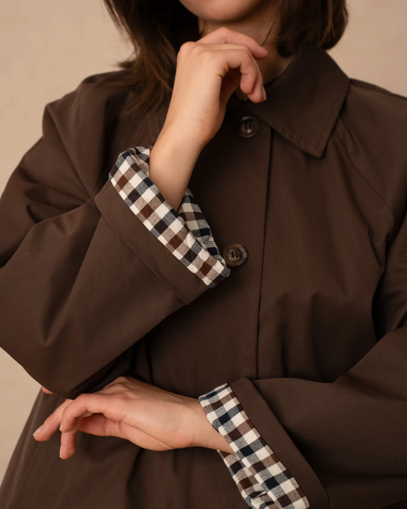 Short Trench Coat Brown