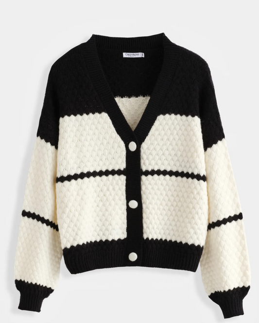 Colourblock Cardigan Black/Cream