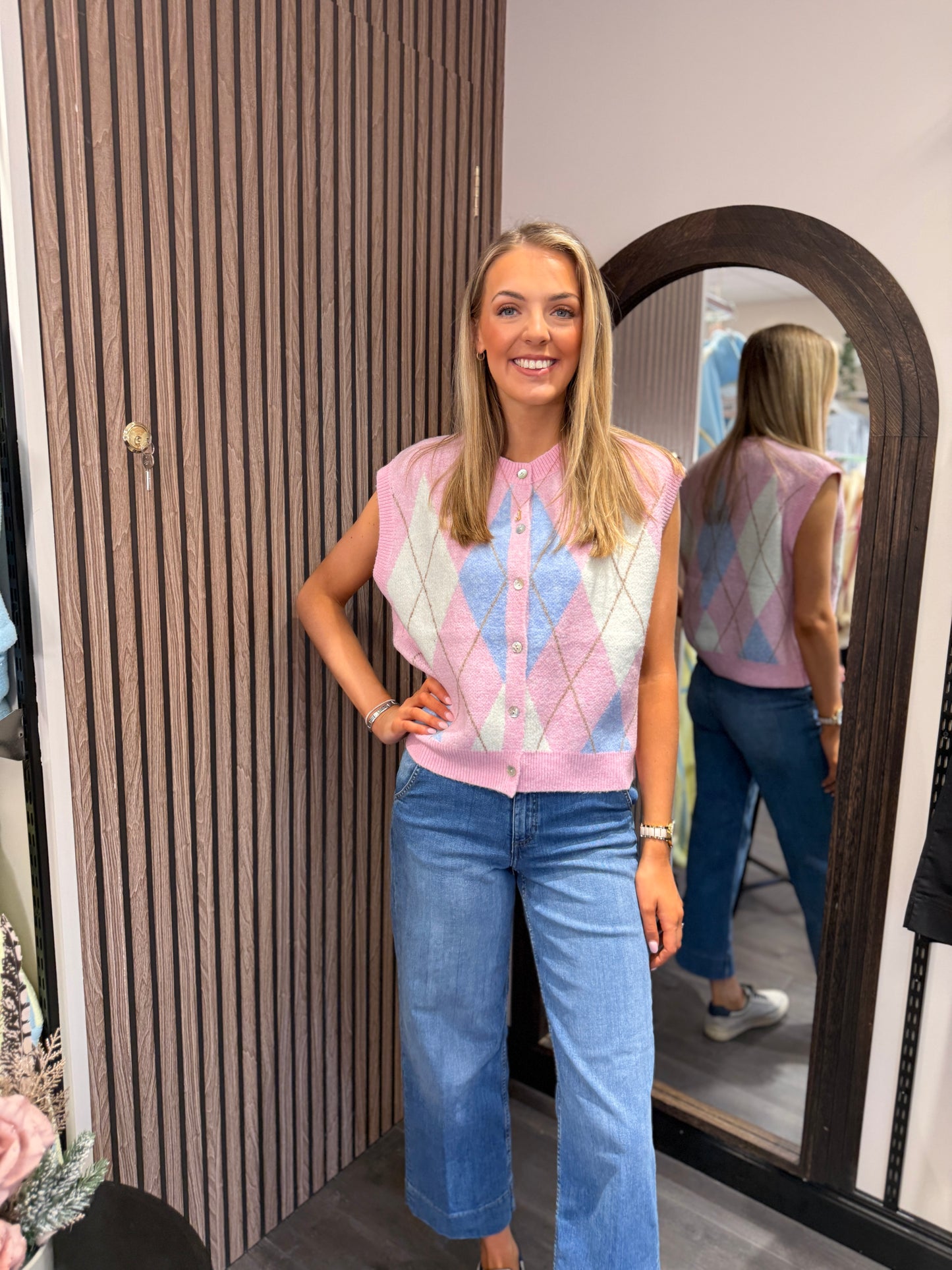 Argyle Pink Waistcoat 2048