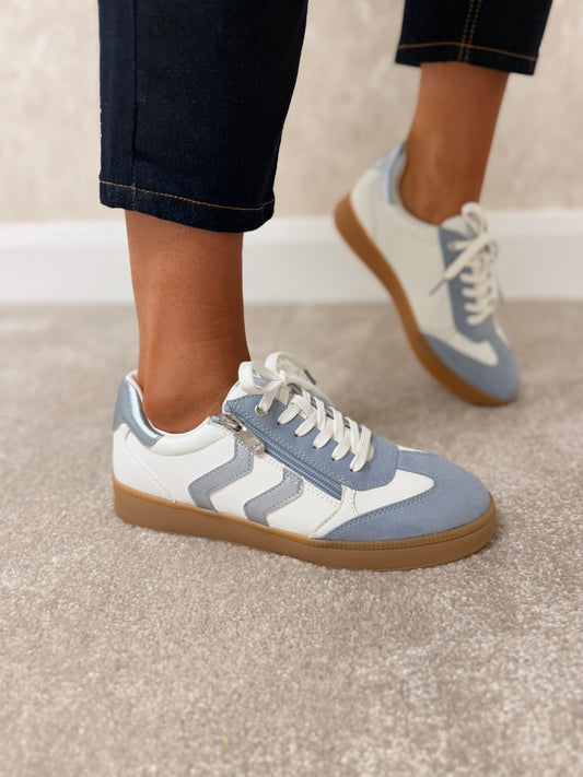 White LT Blue Trainers