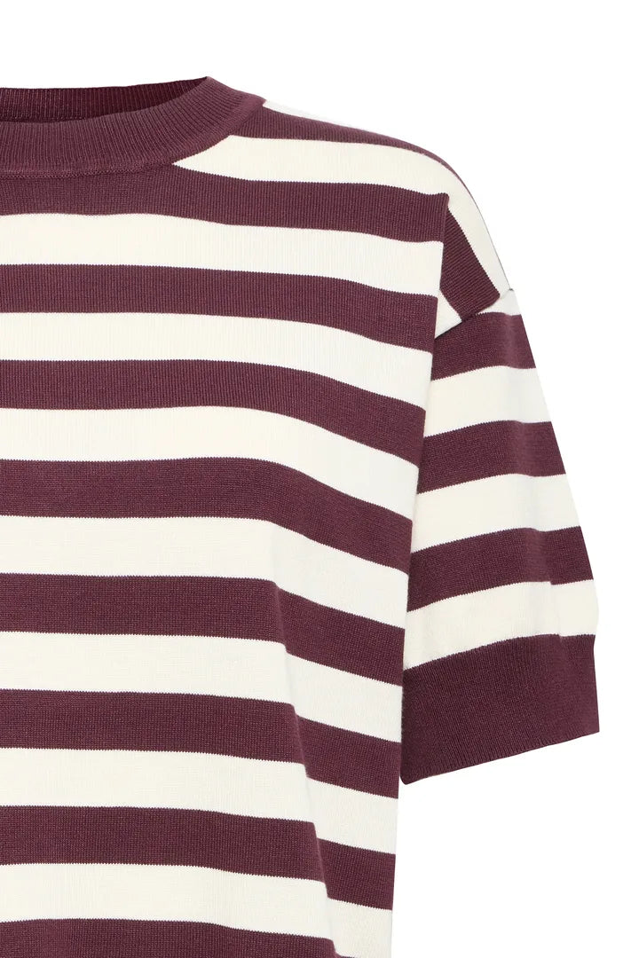 Morla T Shirt Burgundy/Cream