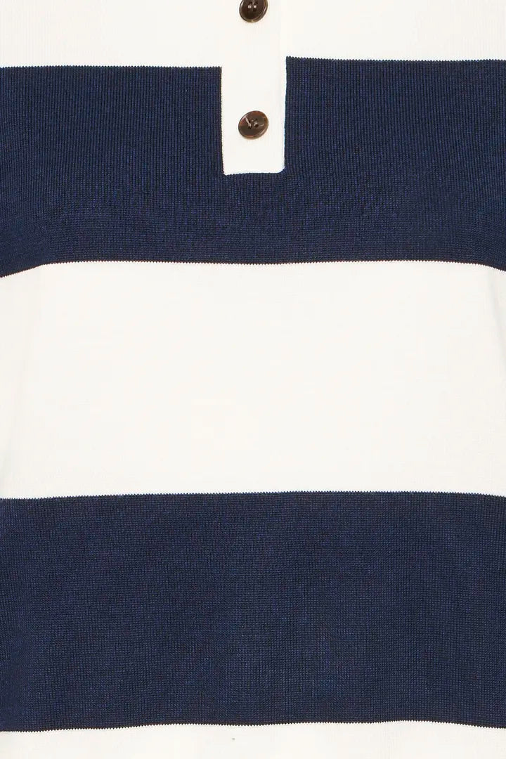 Luls Polo Top Navy White