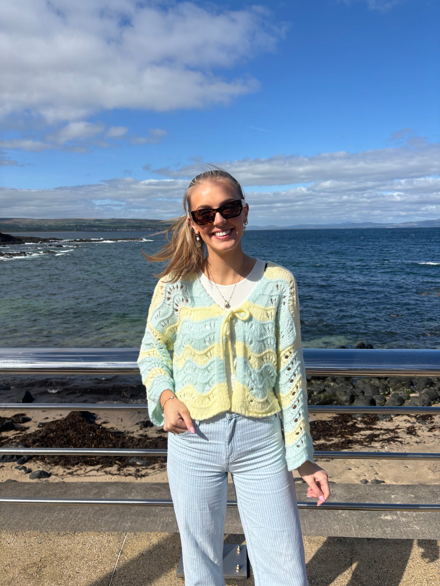 Lemon Blue Bow Cardigan