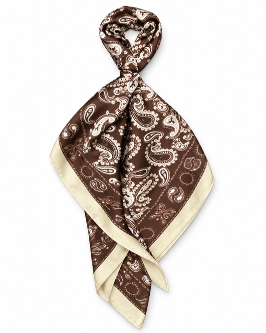 Lotta brown/cream paisley neck scarf