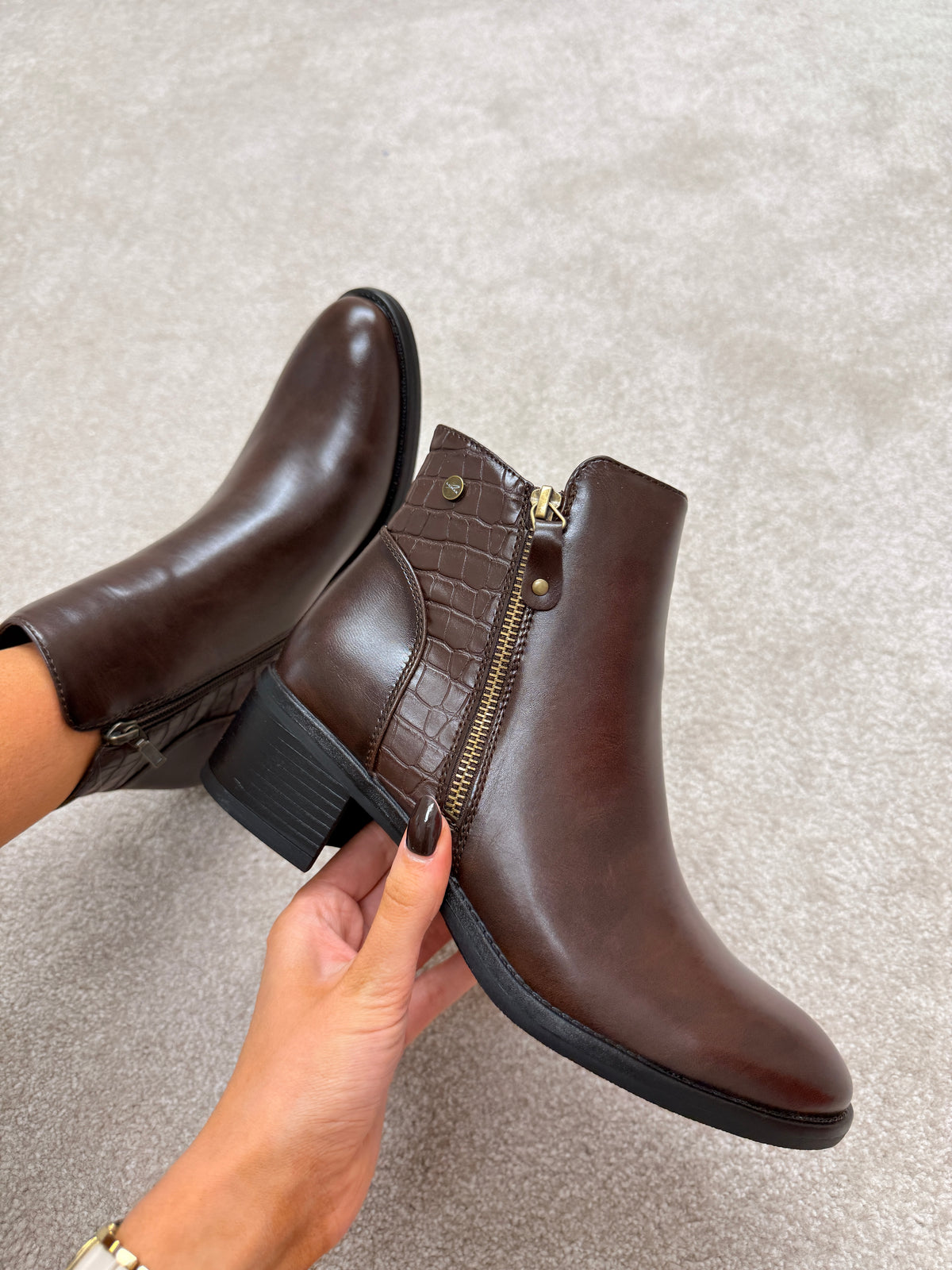 Lunar Hayley Brown Ankle Boot