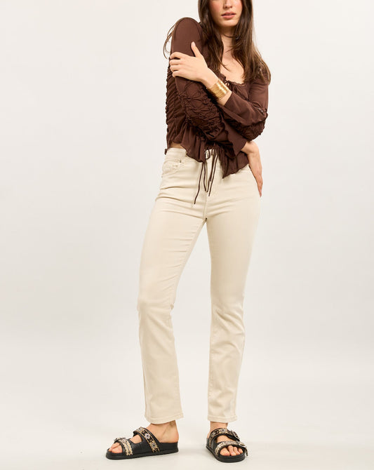 Straight stretch jeans beige
