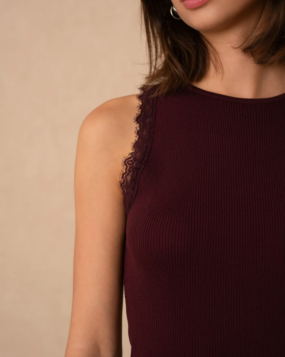 Maroon Lace Vest