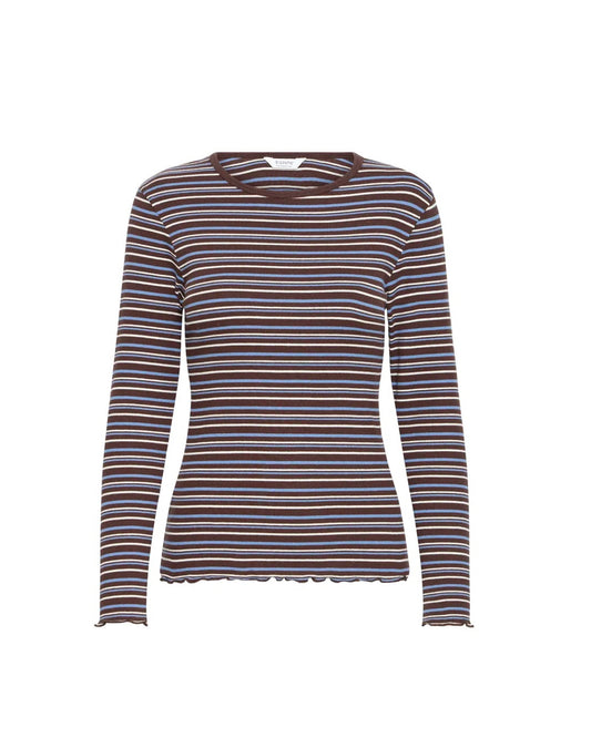 Tone Stripe Top Brown/Blue