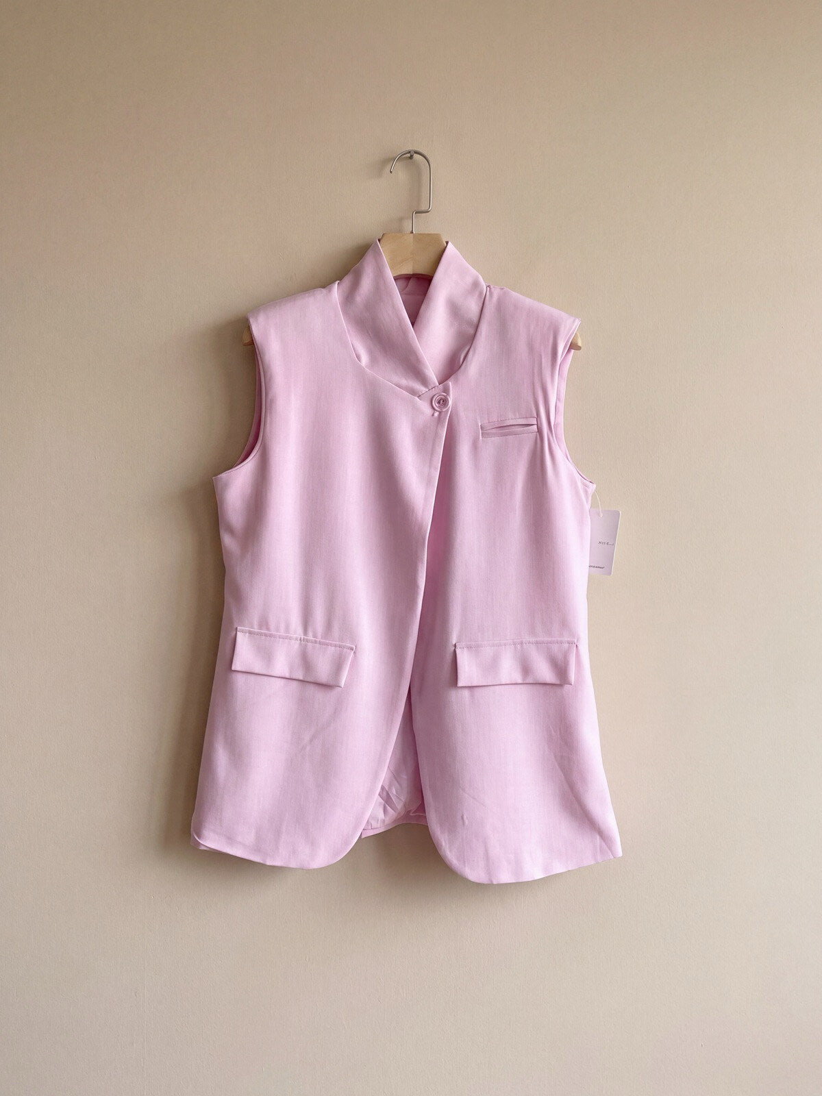 Sleeveless Waistcoat Pink