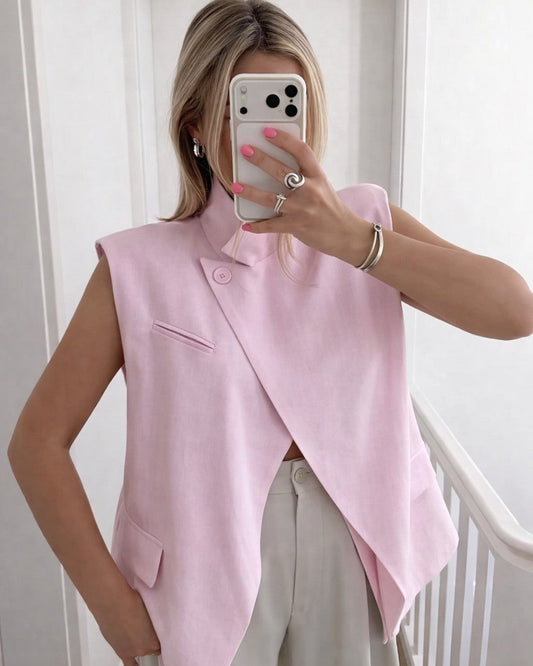Sleeveless Waistcoat Pink