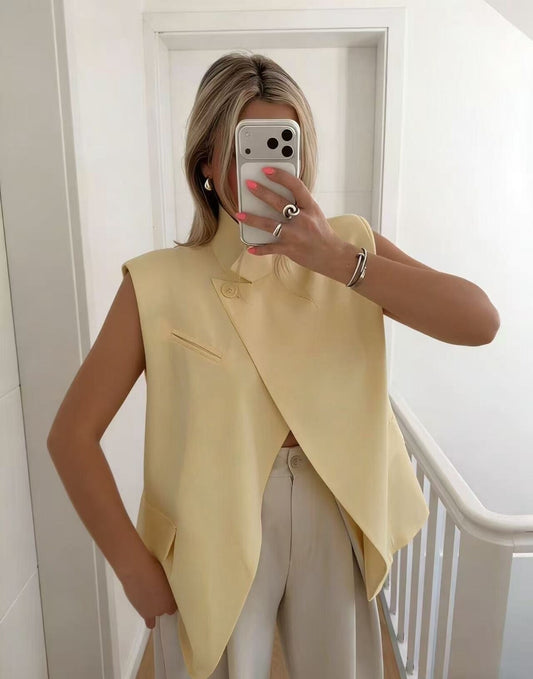 Sleeveless Waistcoat Yellow