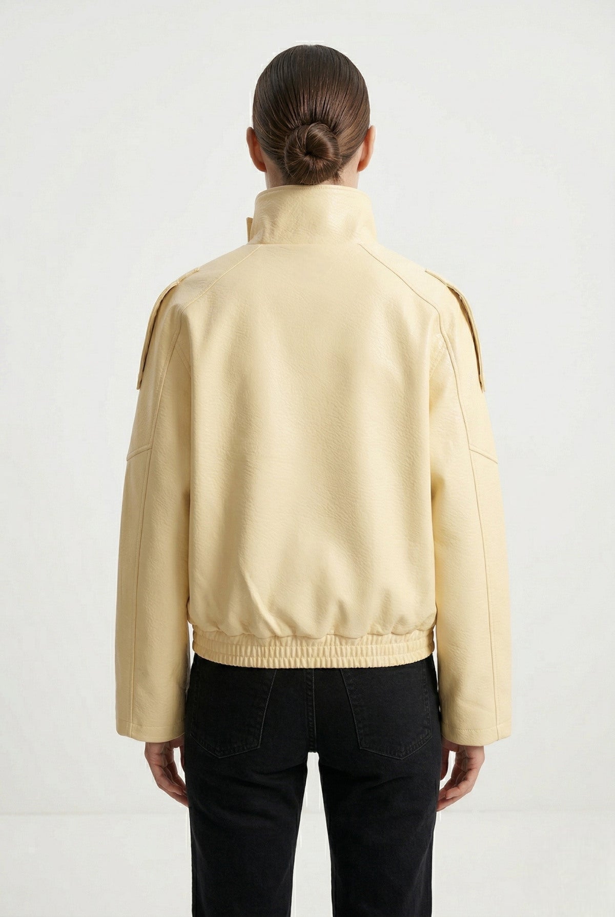 Faux Leather Jacket Lemon