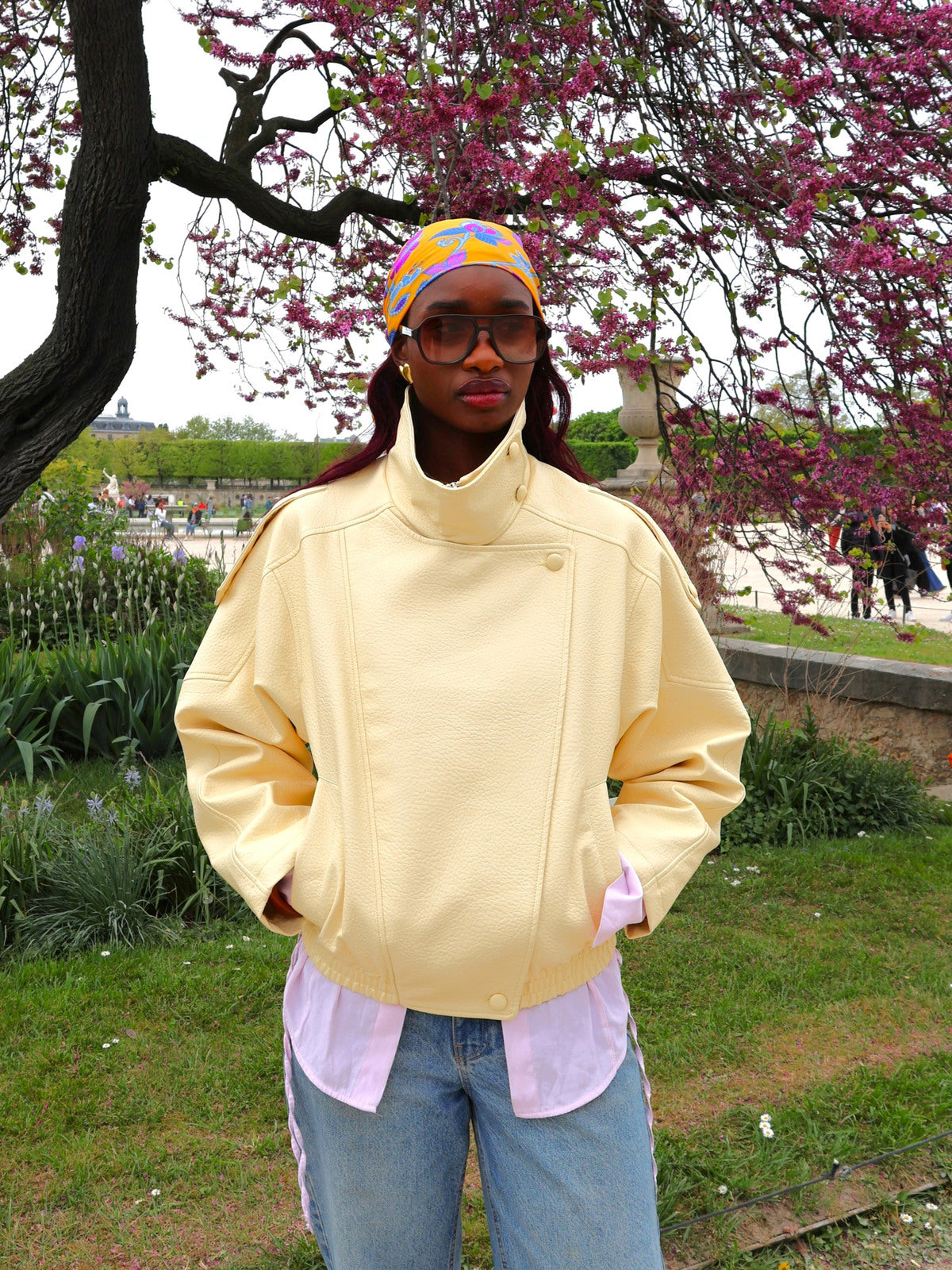 Faux Leather Jacket Lemon