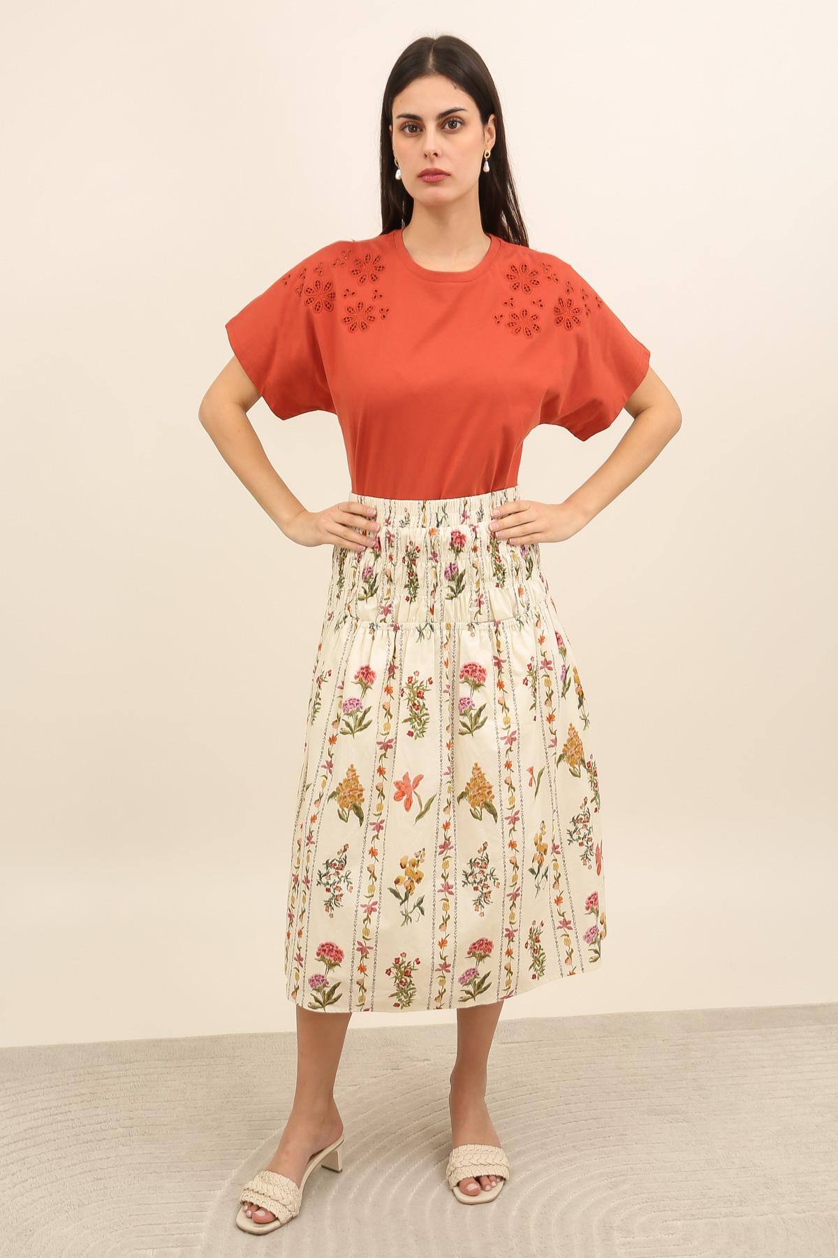 Floral Midi Skirt