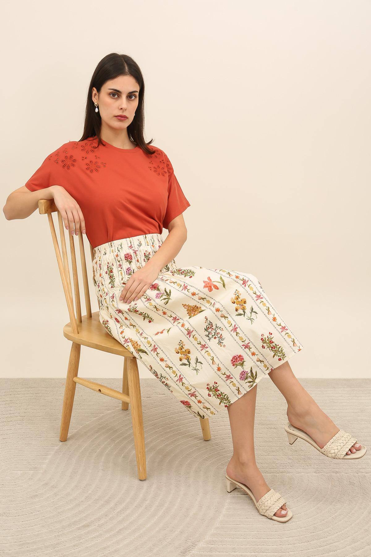 Floral Midi Skirt