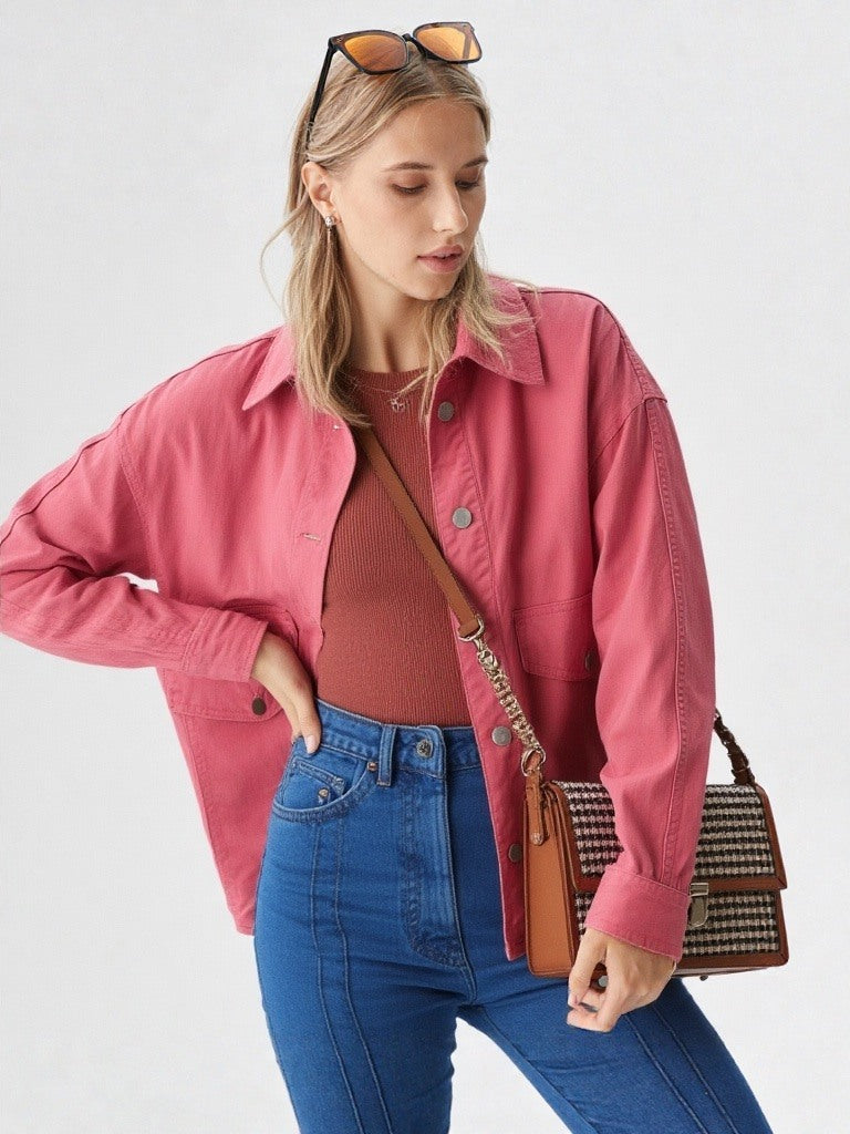 Oversized Canvas Shirt Pink