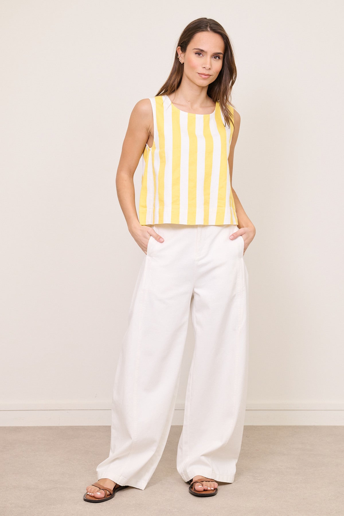 Lemon Striped Top