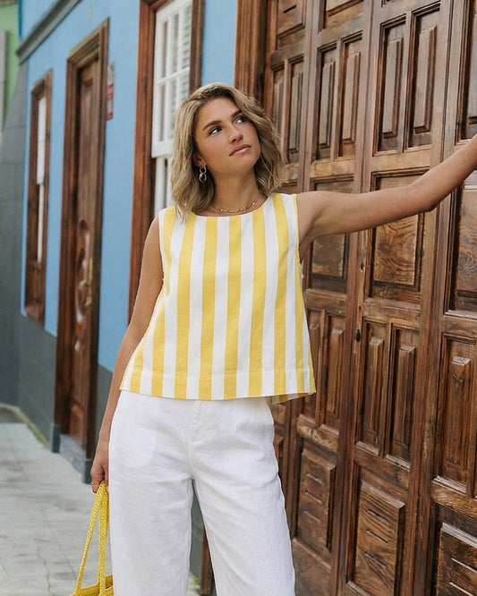 Lemon Striped Top