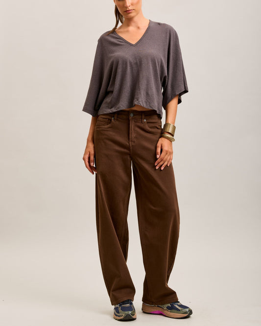 Brown barrel jeans