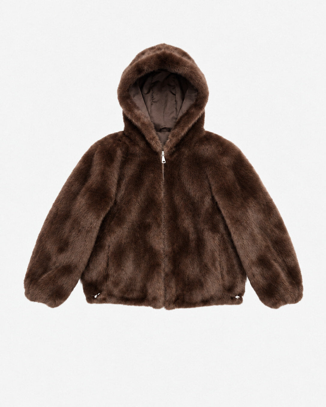 Zip up fur jacket
